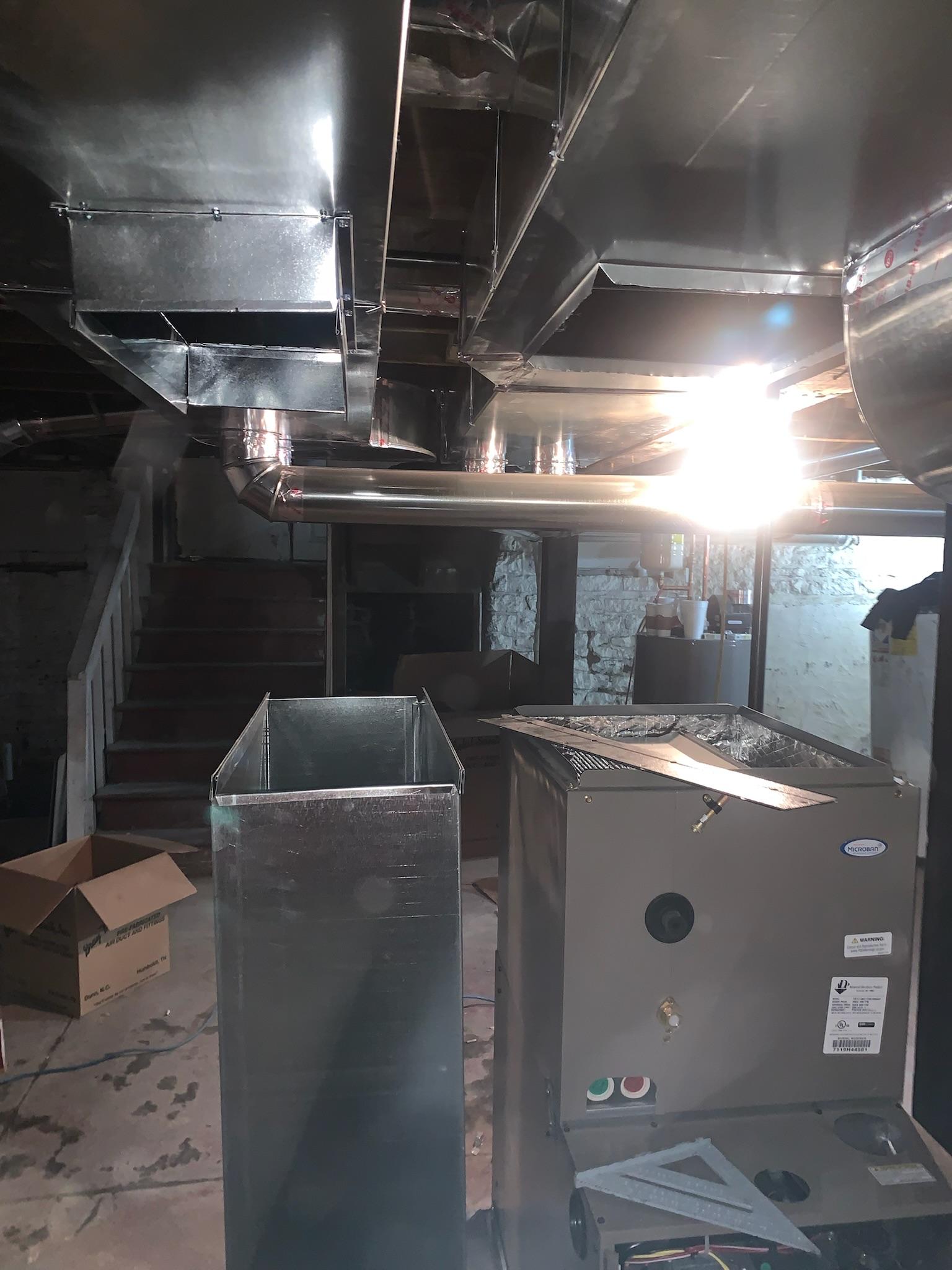 Project residential basement ductwork and furnace