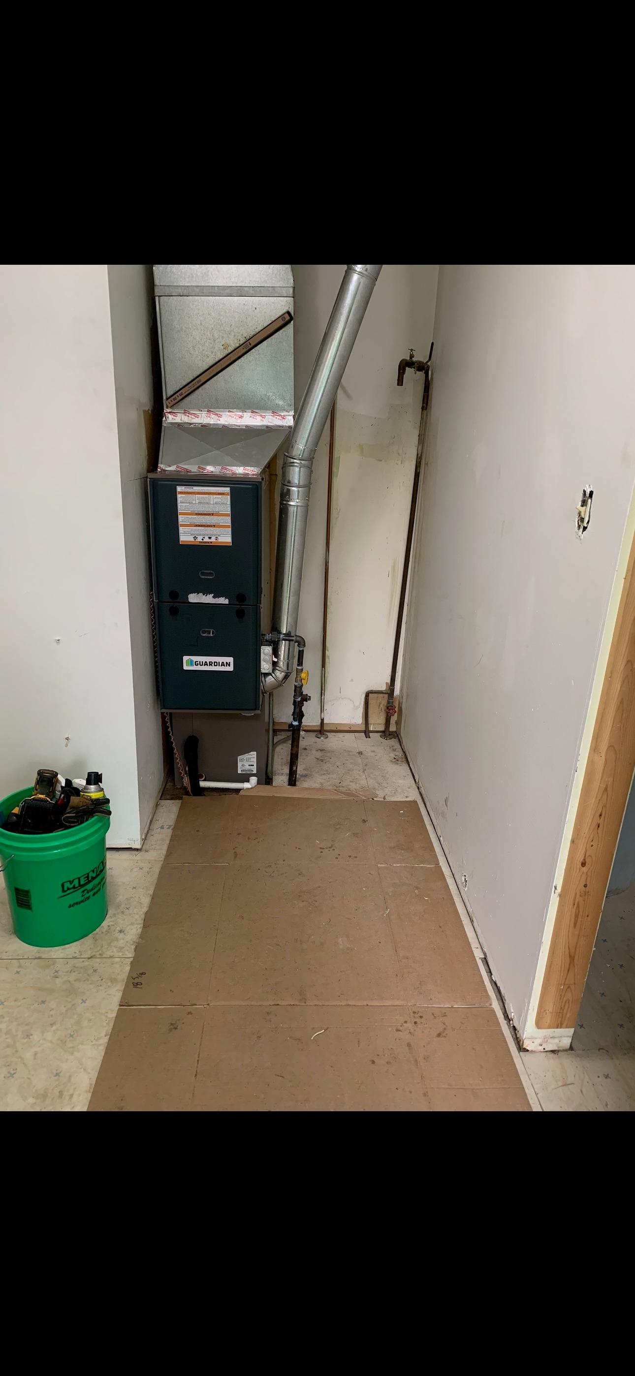 Project residential closet furnace install