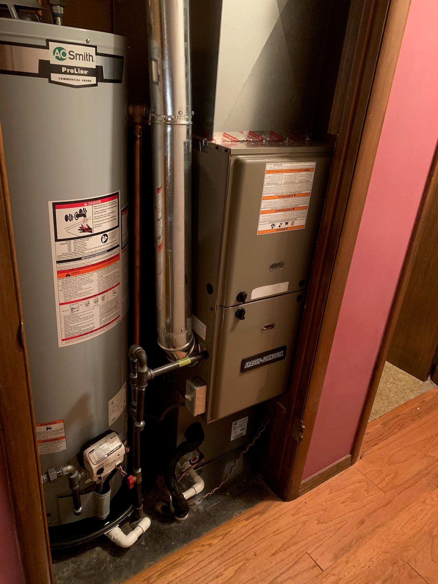Project residential closet furnace water heater